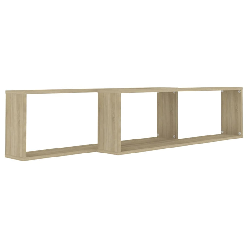 vidaXL 2 db sonoma tölgy színű szerelt fa fali polc 100 x 15 x 30 cm