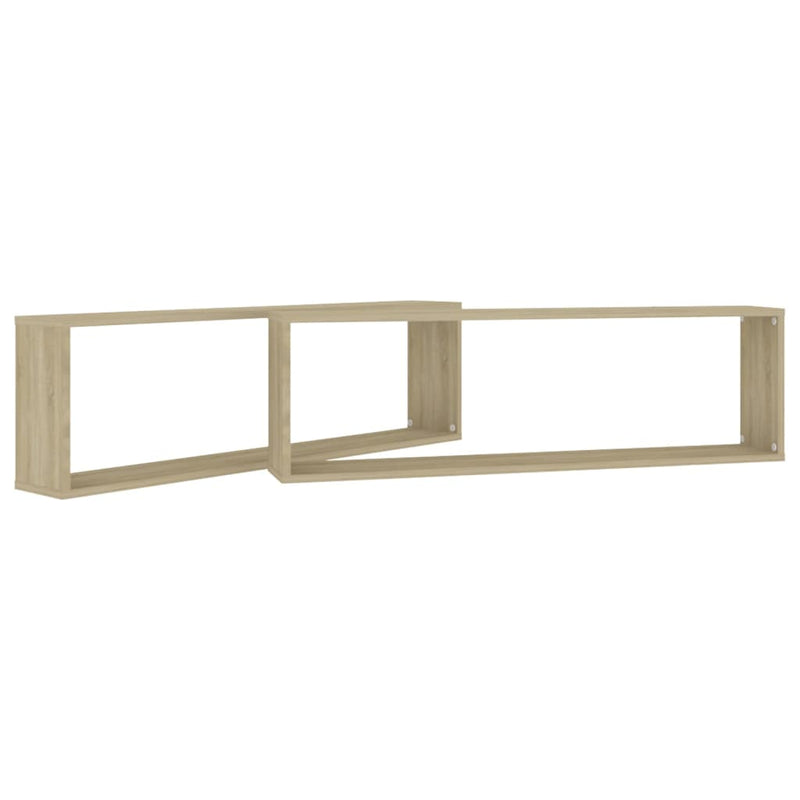 vidaXL 2 db sonoma tölgy színű szerelt fa fali polc 100 x 15 x 30 cm