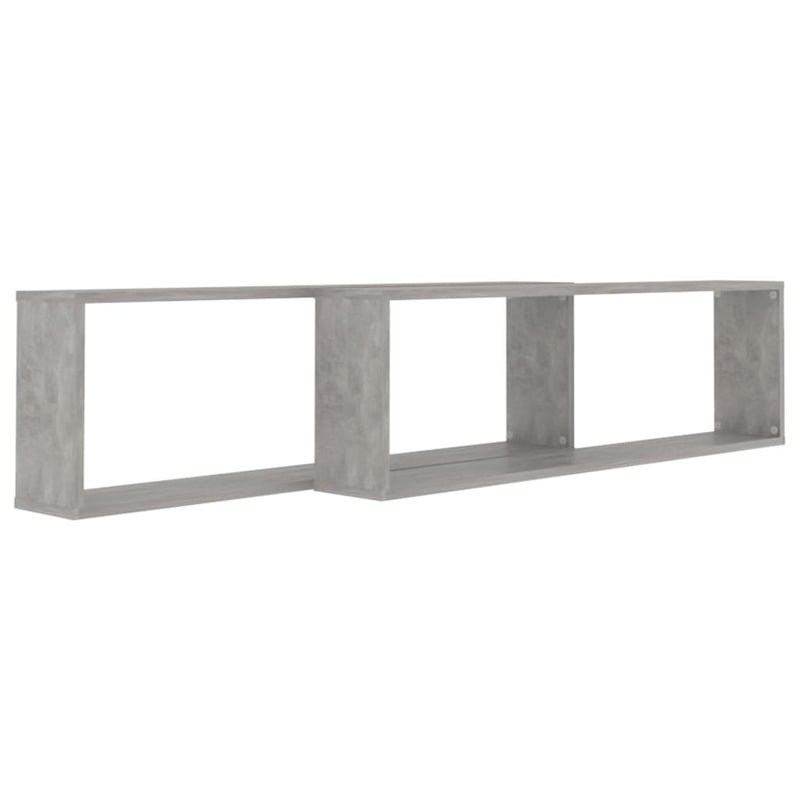 vidaXL 2 db betonszürke szerelt fa fali polc 100 x 15 x 30 cm