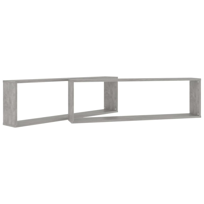 vidaXL 2 db betonszürke szerelt fa fali polc 100 x 15 x 30 cm