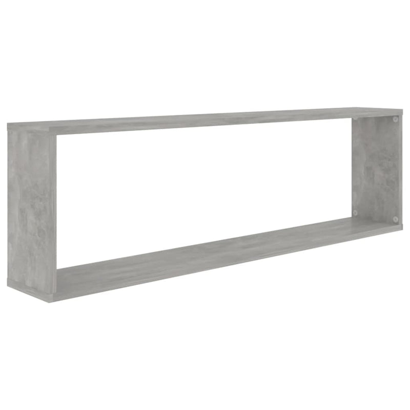 vidaXL 2 db betonszürke szerelt fa fali polc 100 x 15 x 30 cm