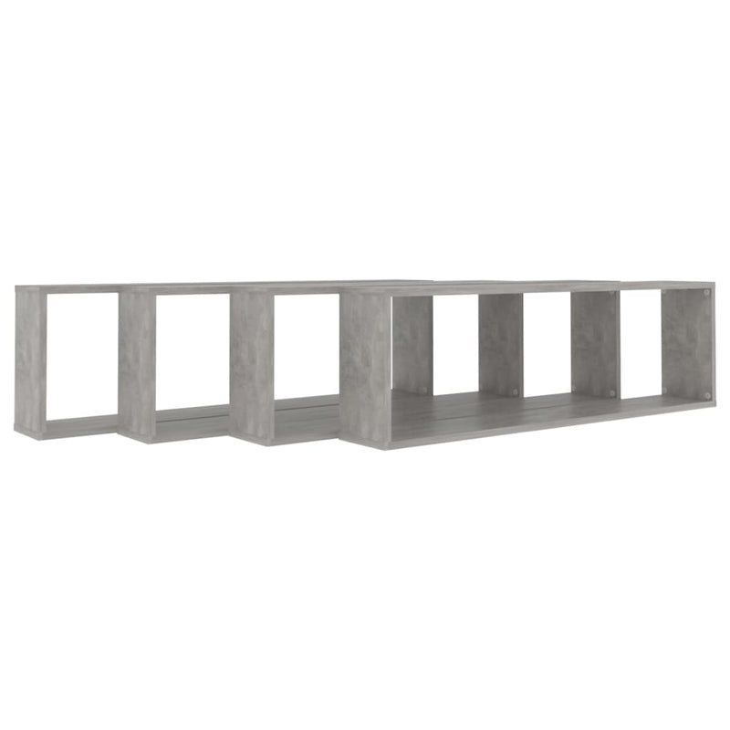 vidaXL 4 db betonszürke szerelt fa fali polc 100 x 15 x 30 cm