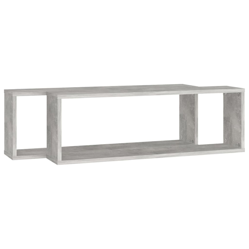 vidaXL 2 db betonszürke szerelt fa fali kockapolc 80 x 15 x 26,5 cm