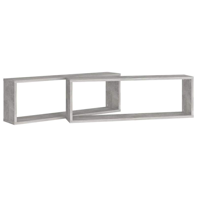 vidaXL 2 db betonszürke szerelt fa fali kockapolc 80 x 15 x 26,5 cm