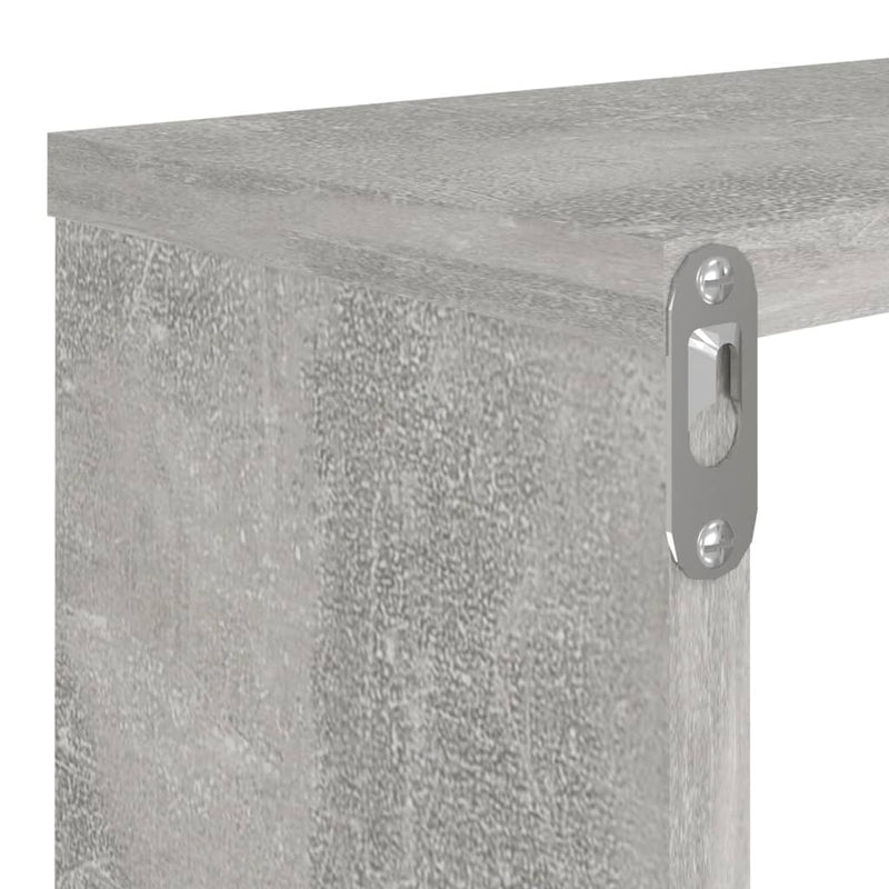 vidaXL 4 db betonszürke szerelt fa fali kockapolc 80 x 15 x 26,5 cm