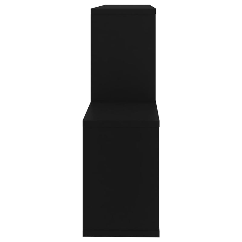 vidaXL fekete szerelt fa fali polc 100 x 18 x 53 cm