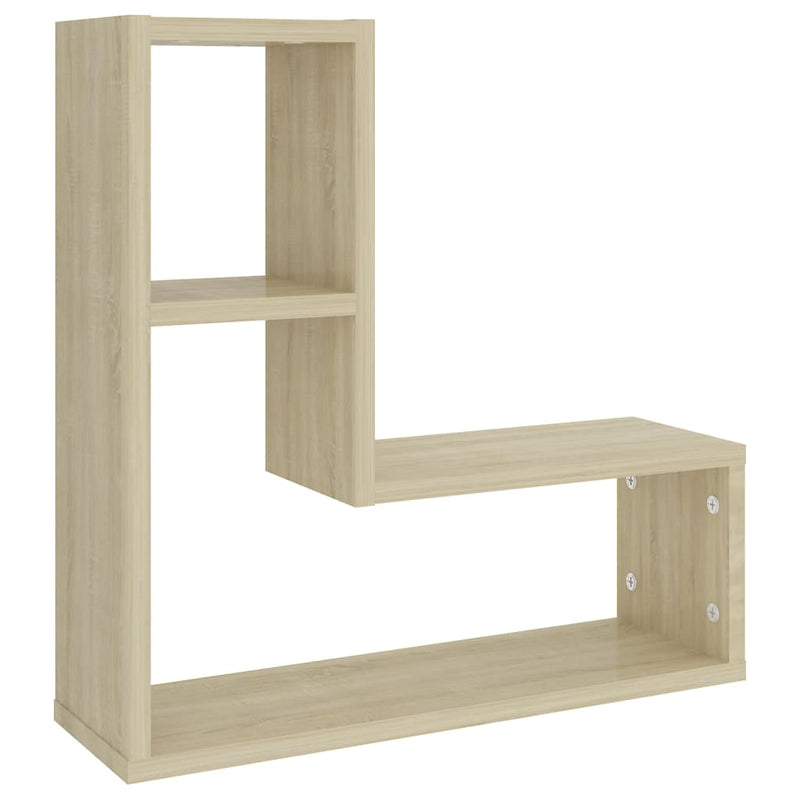 vidaXL 2 db sonoma tölgy színű szerelt fa fali polc 50 x 15 x 50 cm