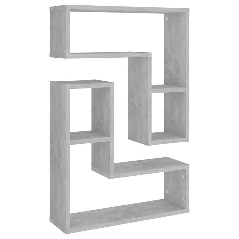 vidaXL 2 db betonszürke szerelt fa fali polc 50 x 15 x 50 cm