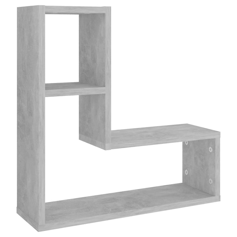 vidaXL 2 db betonszürke szerelt fa fali polc 50 x 15 x 50 cm