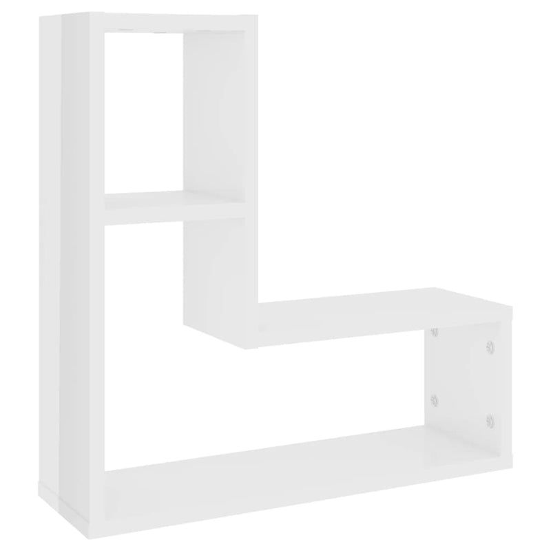 vidaXL 2 db magasfényű fehér szerelt fa fali polc 50 x 15 x 50 cm