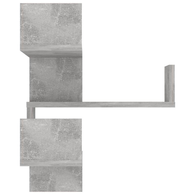 vidaXL betonszürke szerelt fa fali sarokpolc 40 x 40 x 50 cm