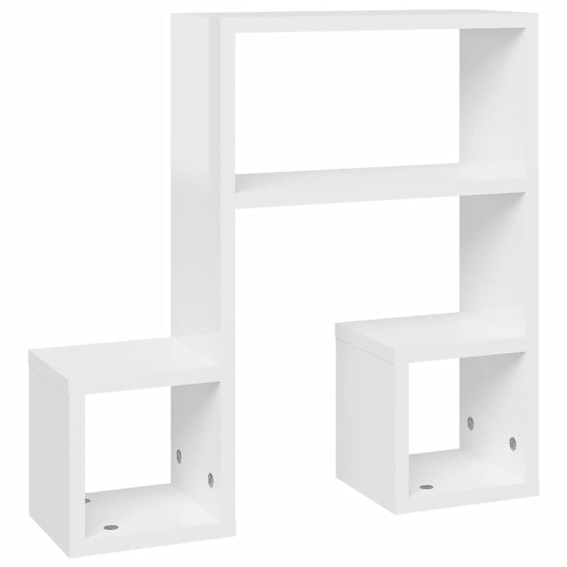 vidaXL 2 db magasfényű fehér szerelt fa fali polc 50 x 15 x 50 cm