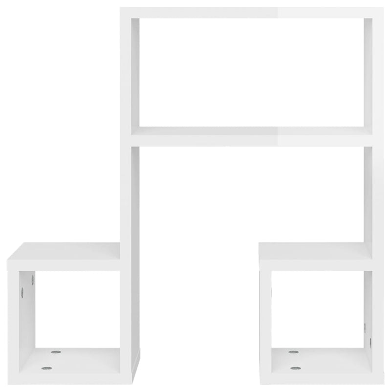 vidaXL 2 db magasfényű fehér szerelt fa fali polc 50 x 15 x 50 cm