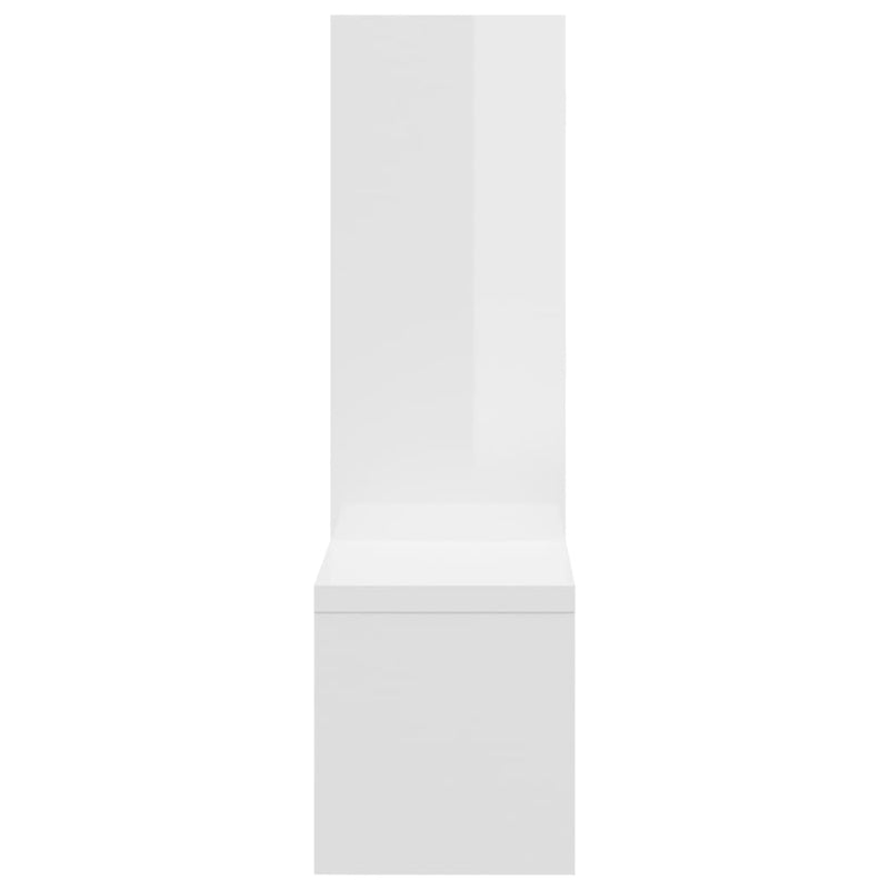 vidaXL 2 db magasfényű fehér szerelt fa fali polc 50 x 15 x 50 cm