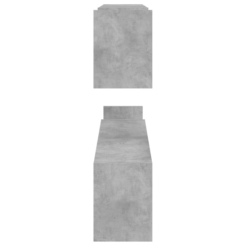 vidaXL 2 db betonszürke szerelt fa fali polc 100 x 15 x 20 cm