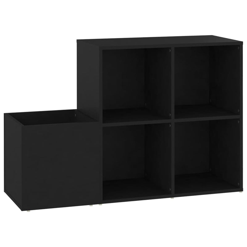 vidaXL fekete szerelt fa előszobai cipősszekrény 105 x 35,5 x 70 cm