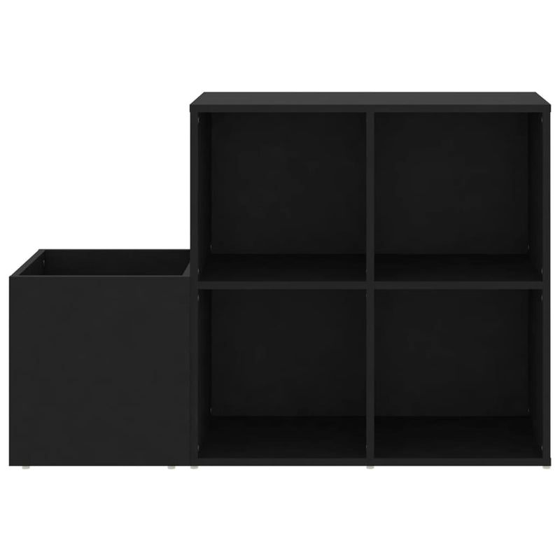 vidaXL fekete szerelt fa előszobai cipősszekrény 105 x 35,5 x 70 cm