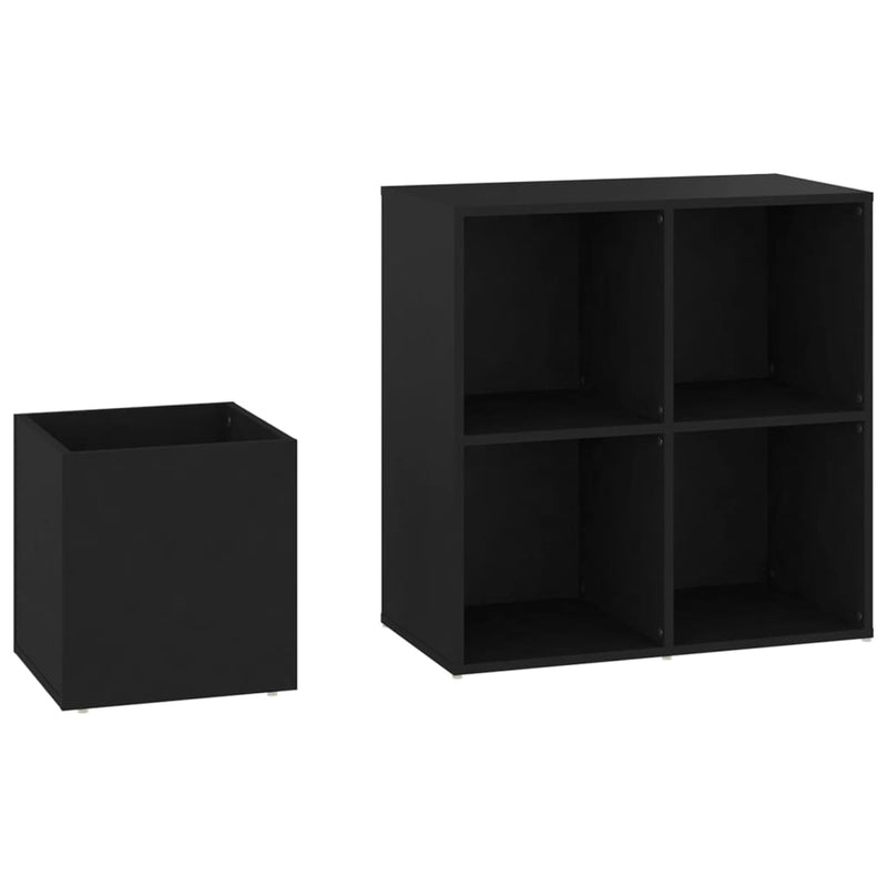 vidaXL fekete szerelt fa előszobai cipősszekrény 105 x 35,5 x 70 cm