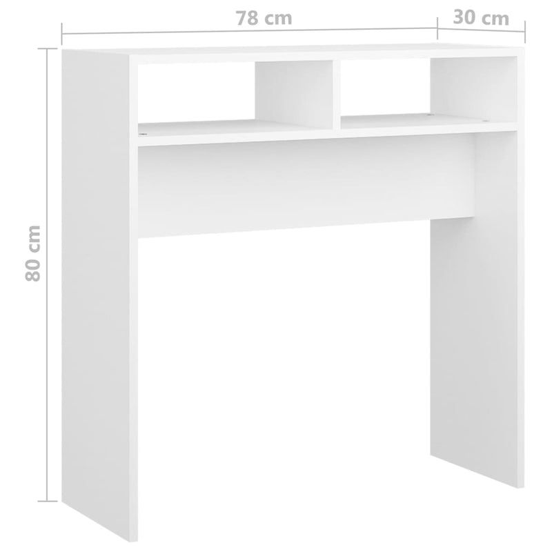 vidaXL fehér szerelt fa tálalóasztal 78 x 30 x 80 cm