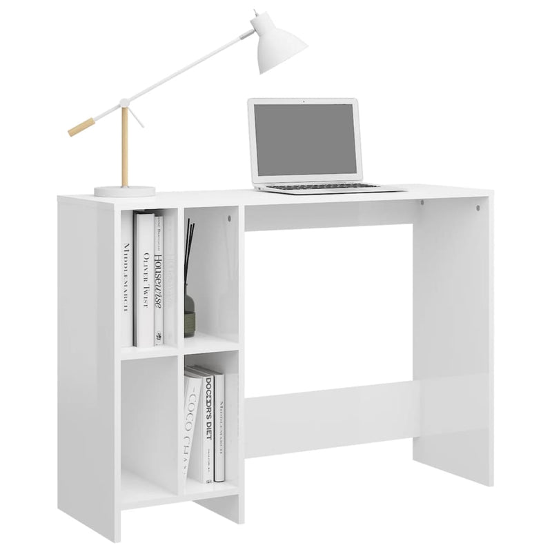 vidaXL magasfényű fehér szerelt fa laptopasztal 102,5 x 35 x 75 cm