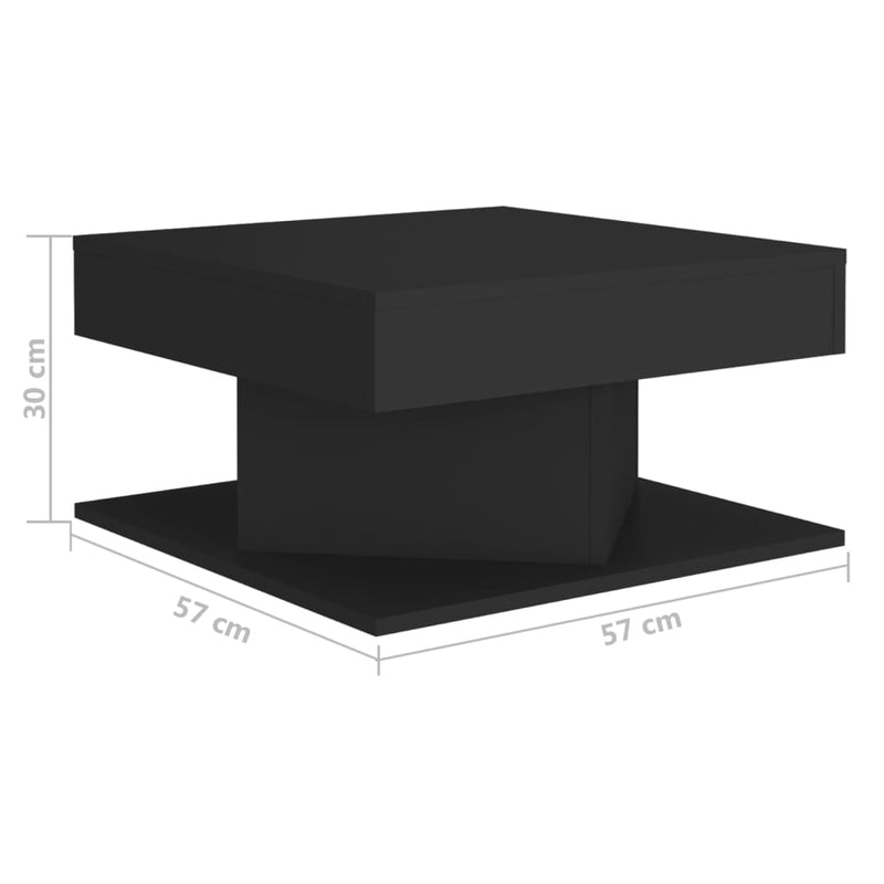 vidaXL fekete szerelt fa dohányzóasztal 57 x 57 x 30 cm