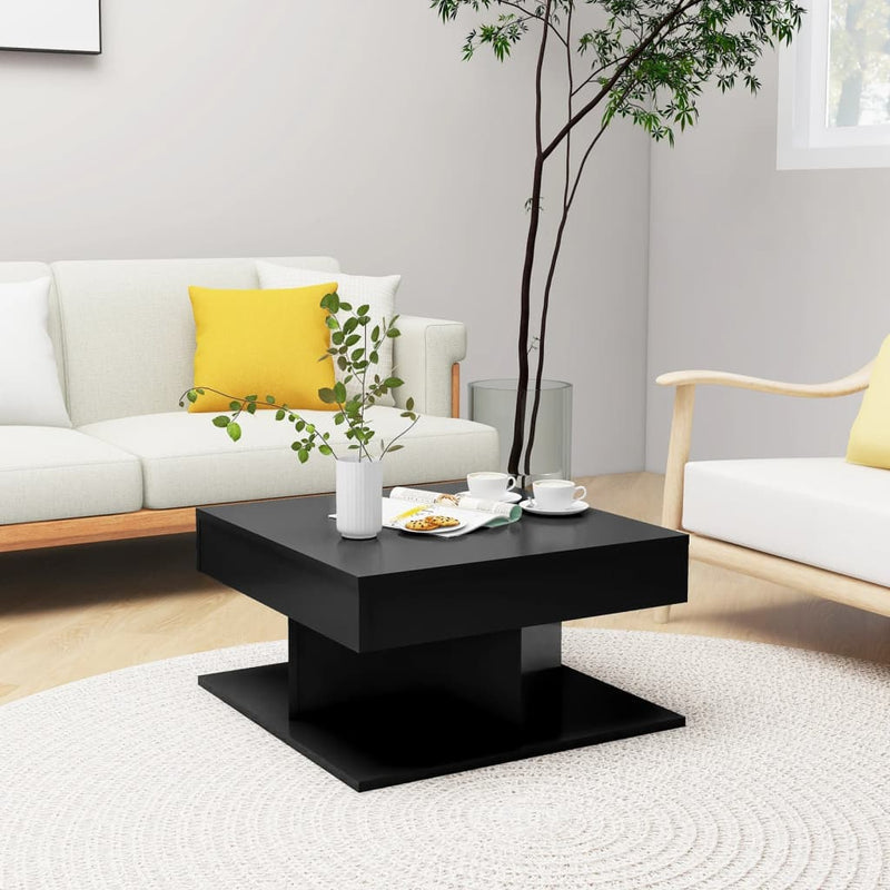 vidaXL fekete szerelt fa dohányzóasztal 57 x 57 x 30 cm
