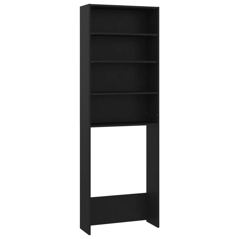 vidaXL fekete mosógépszekrény 64 x 24 x 190 cm