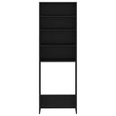 vidaXL fekete mosógépszekrény 64 x 24 x 190 cm