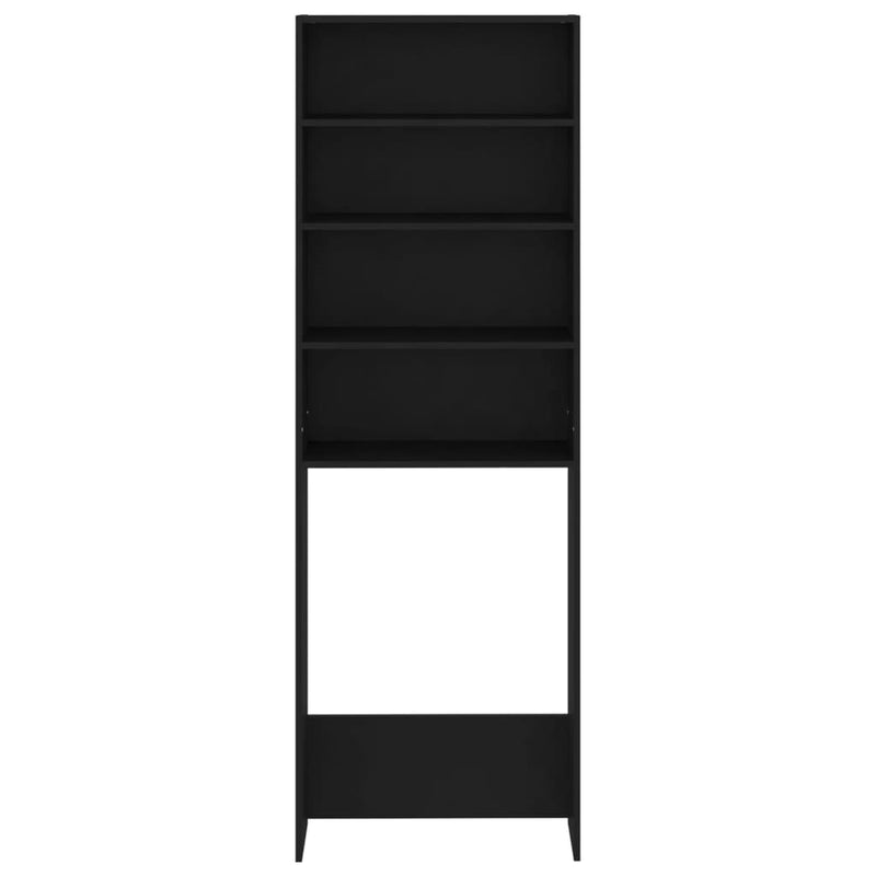vidaXL fekete mosógépszekrény 64 x 24 x 190 cm