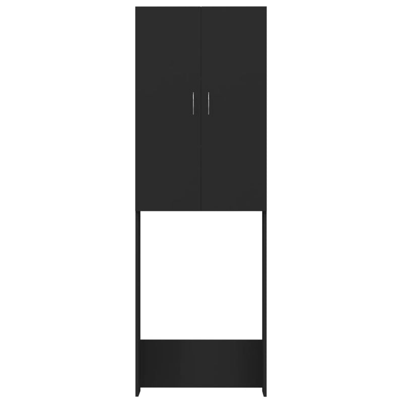 vidaXL fekete mosógépszekrény 64 x 25,5 x 190 cm