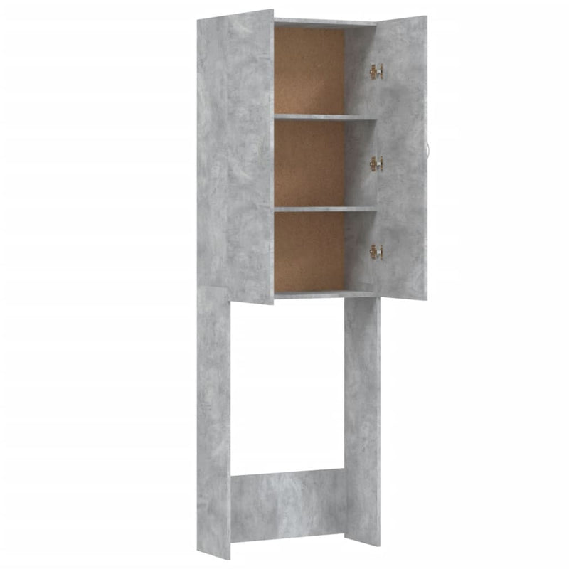 vidaXL betonszürke mosógépszekrény 64 x 25,5 x 190 cm