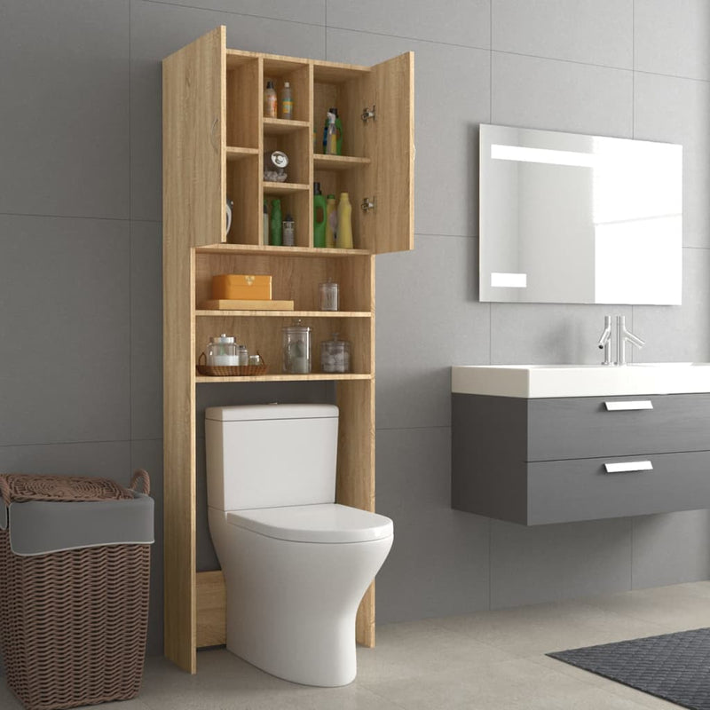 vidaXL sonoma tölgy színű mosógépszekrény 64 x 25,5 x 190 cm