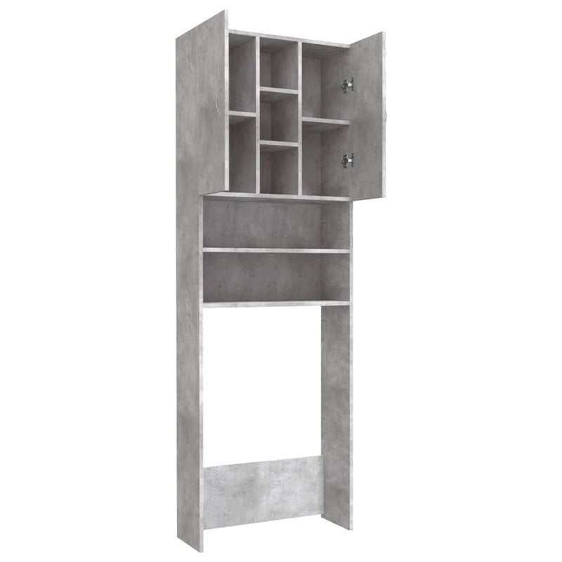 vidaXL betonszürke mosógépszekrény 64 x 25,5 x 190 cm