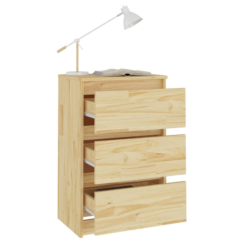 vidaXL 2 db tömör fenyőfa éjjeliszekrény 40 x 29,5 x 64 cm