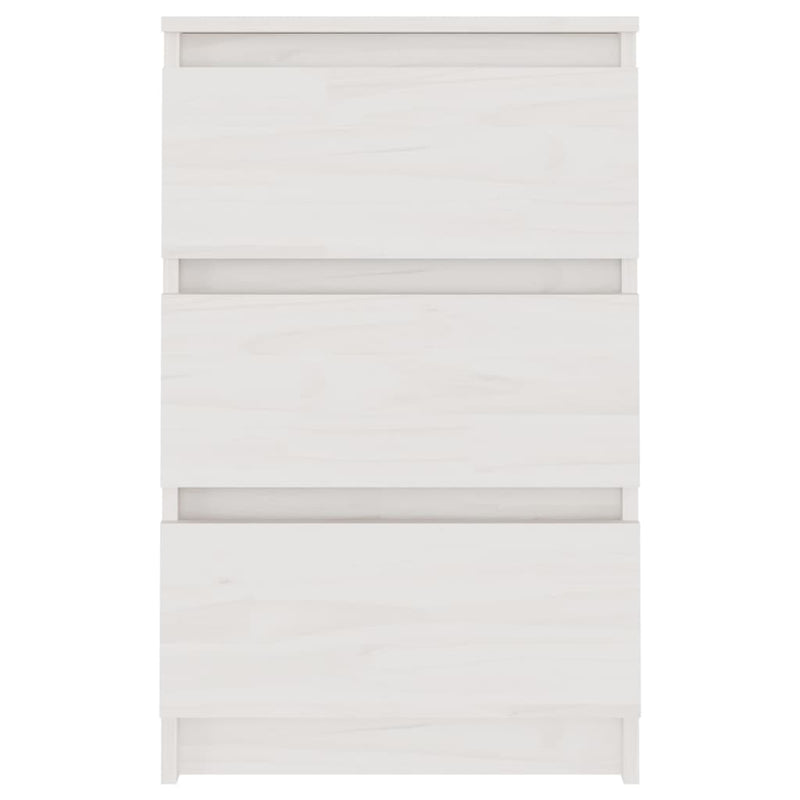 vidaXL 2 db fehér tömör fenyőfa éjjeliszekrény 40 x 29,5 x 64 cm