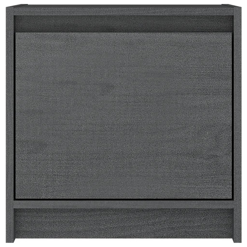 vidaXL 2 darab szürke tömör fenyőfa éjjeliszekrény 40 x 30,5 x 40 cm