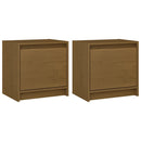 vidaXL 2 db mézbarna tömör fenyőfa éjjeliszekrény 40 x 30,5 x 40 cm