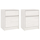 vidaXL 2 darab fehér tömör fenyőfa éjjeliszekrény 40 x 31 x 50 cm
