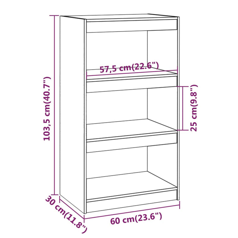 vidaXL tömör fenyőfa könyvszekrény/térelválasztó 60 x 30 x 103,5 cm