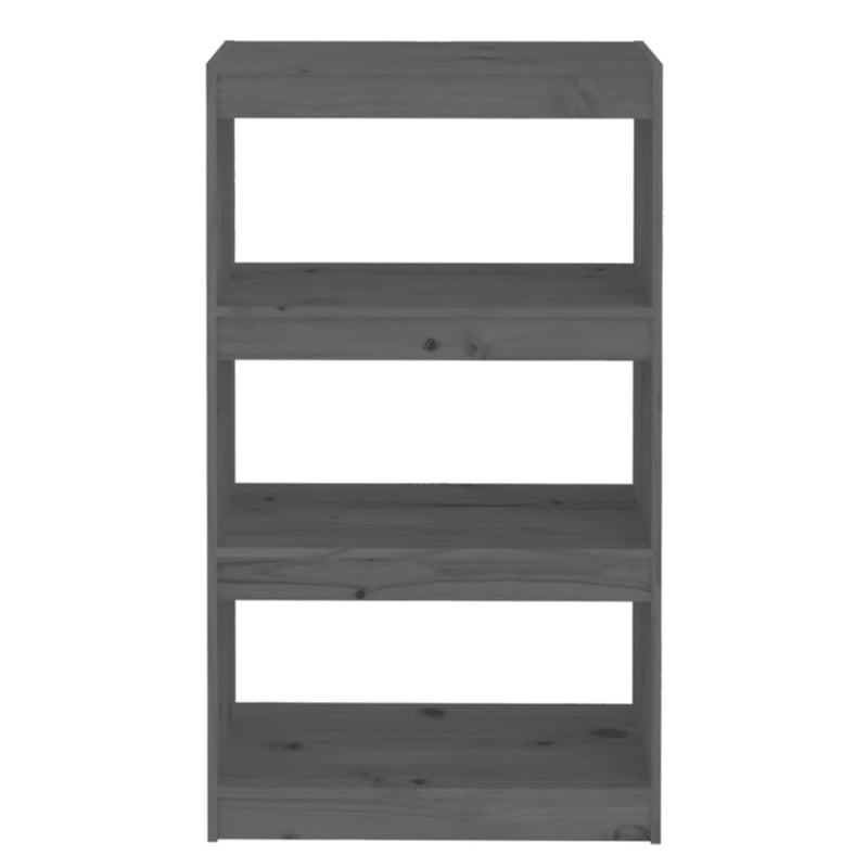vidaXL szürke tömör fenyőfa könyvszekrény/térelválasztó 60x30x103,5 cm