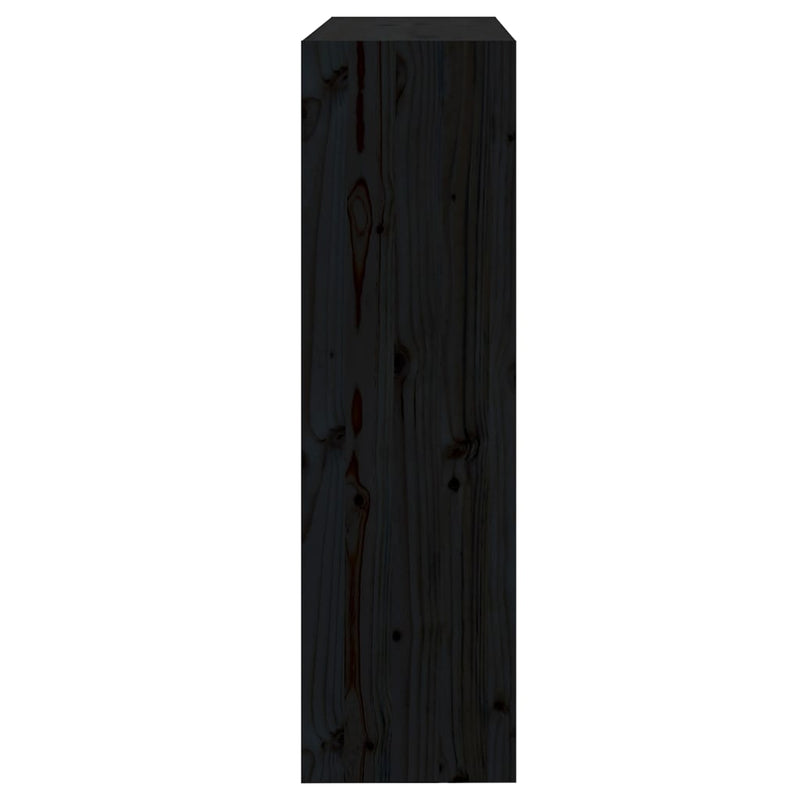 vidaXL fekete tömör fenyőfa könyvszekrény/térelválasztó 80x30x103,5 cm
