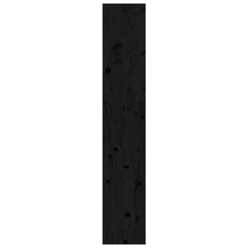vidaXL fekete tömör fenyőfa könyvszekrény/térelválasztó 80x30x167,4 cm