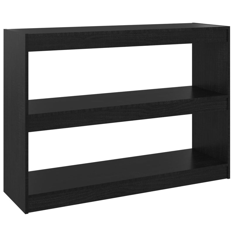 vidaXL fekete fenyőfa könyvszekrény térelválasztó 100 x 30 x 71,5 cm