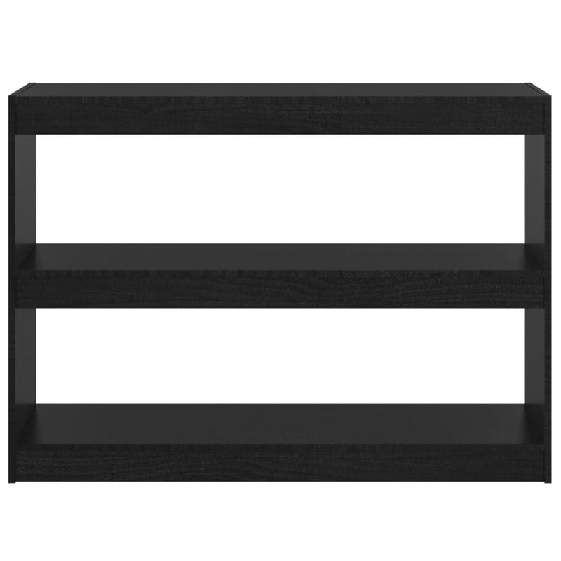 vidaXL fekete fenyőfa könyvszekrény térelválasztó 100 x 30 x 71,5 cm