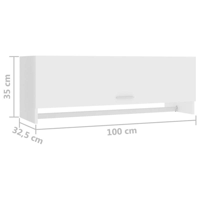 vidaXL fehér szerelt fa ruhásszekrény 100 x 32,5 x 35 cm
