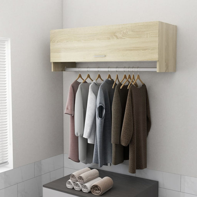 vidaXL sonoma tölgy színű szerelt fa ruhásszekrény 100 x 32,5 x 35 cm