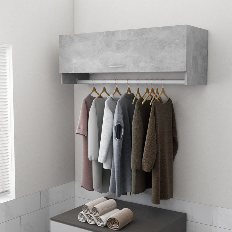 vidaXL betonszürke szerelt fa ruhásszekrény 100 x 32,5 x 35 cm
