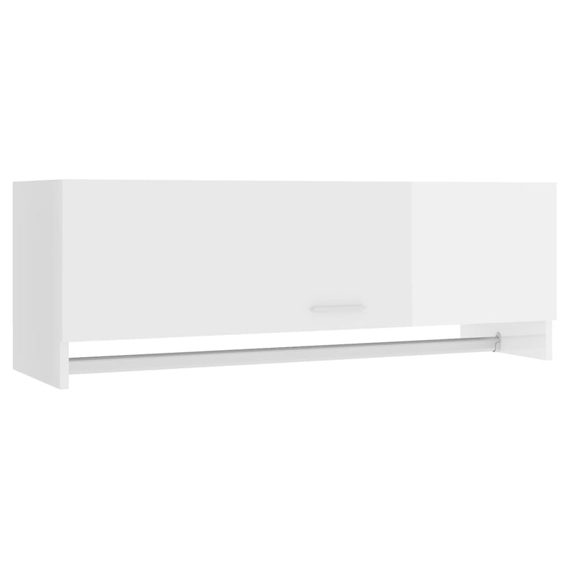 vidaXL magasfényű fehér szerelt fa ruhásszekrény 100 x 32,5 x 35 cm