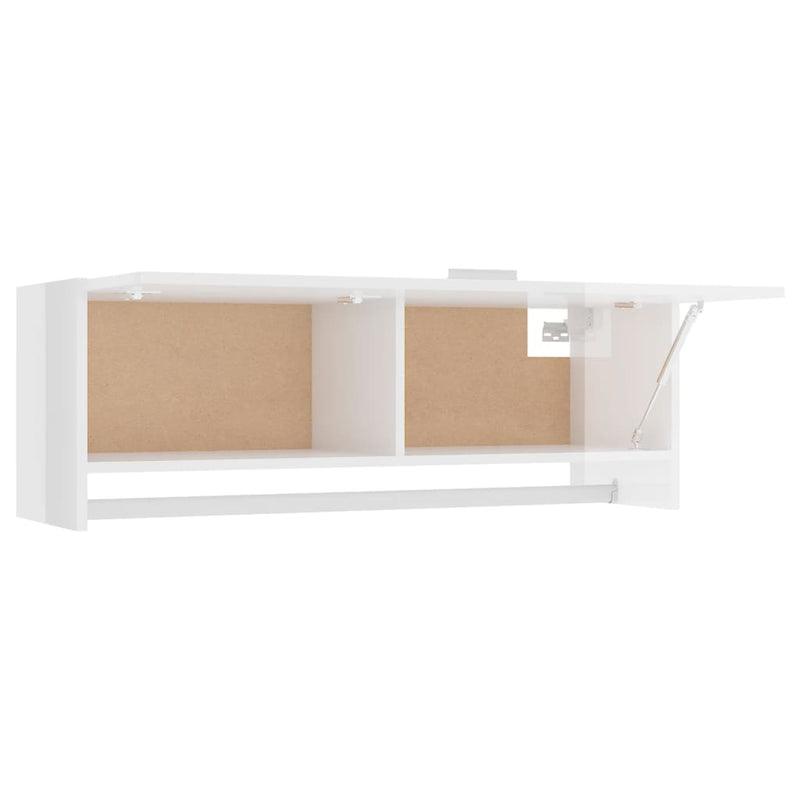 vidaXL magasfényű fehér szerelt fa ruhásszekrény 100 x 32,5 x 35 cm