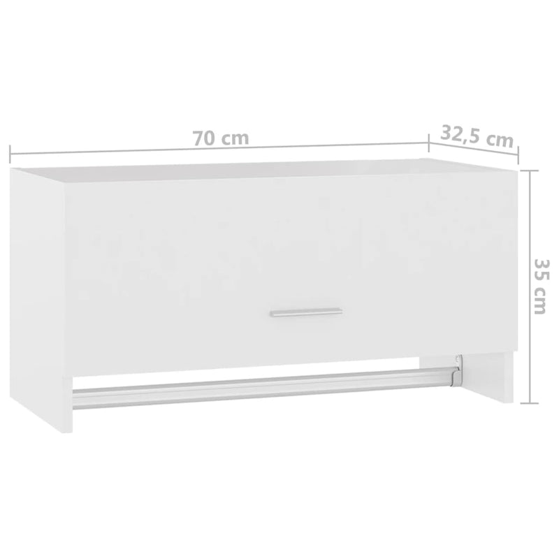 vidaXL fehér szerelt fa ruhásszekrény 70 x 32,5 x 35 cm